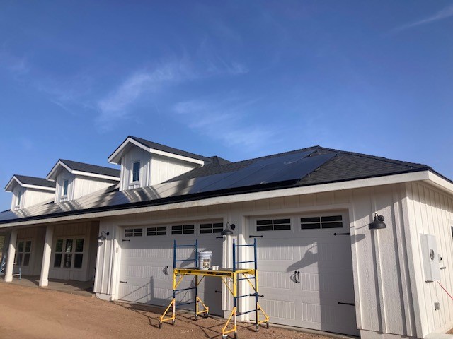 63 off grid roof mounted solar panel cleaning project in Williamson Valley Arizona using DI deionized water after construction from Precision Powerwash Services