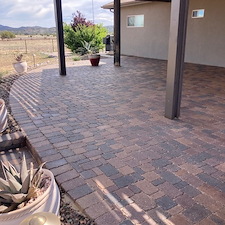 Complete-revitalizing-of-pavers-clean-sand-and-reseal-of-approx-3000-sq-ft-area-front-and-rear-patios-firepit-driveway-and-planter-in-Prescott-Williamson-Valley-Arizona 4