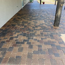 Complete-revitalizing-of-pavers-clean-sand-and-reseal-of-approx-3000-sq-ft-area-front-and-rear-patios-firepit-driveway-and-planter-in-Prescott-Williamson-Valley-Arizona 2