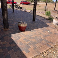 Complete-revitalizing-of-pavers-clean-sand-and-reseal-of-approx-3000-sq-ft-area-front-and-rear-patios-firepit-driveway-and-planter-in-Prescott-Williamson-Valley-Arizona 1